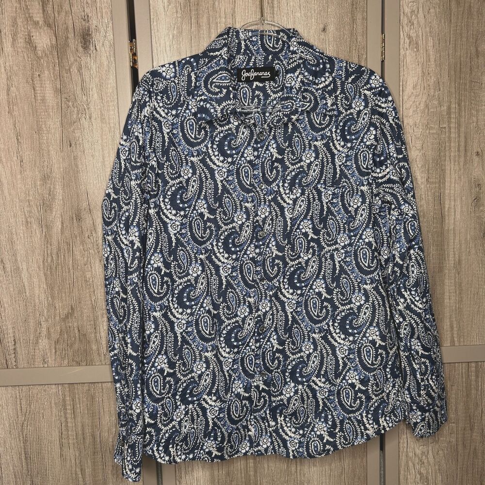 Joe Banana's Button Down Shirt Paisley Blue White